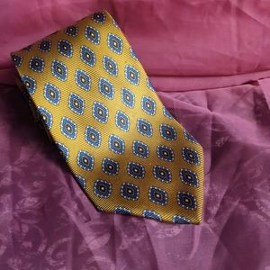 Gold & blue Diamond pattern tie